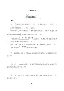 比例的应用练习及答案