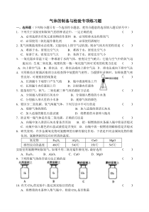 气体的制备与检验专项练习