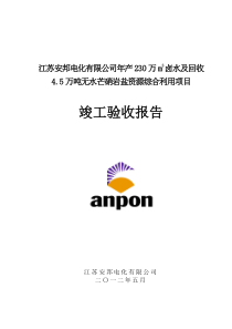 江苏安邦综合利用项目竣工验收报告终稿