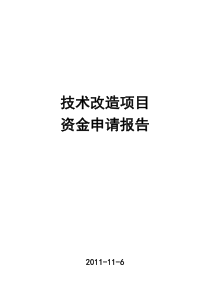 技术改造项目基金申请报告