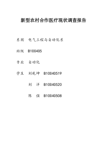 暑期社会实践-新型农村合作医疗险现状的调查报告