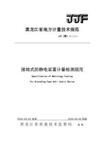 接地式防静电装置计量检测规范