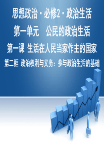 政治必修二《政治生活》12政治权利与义务(课件)(共53张)