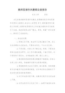 教师思想作风整顿自查报告