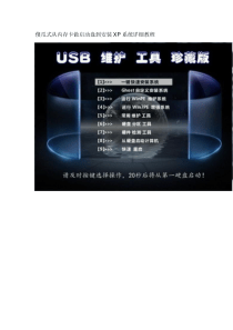 新傻瓜式usb启动盘制作,从内存卡做启动盘到安装XP系统详细教程