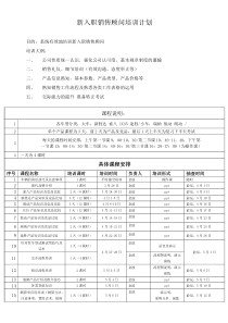 新入职销售顾问培训计划