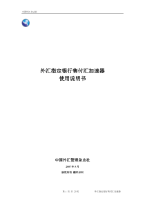 外汇指定银行售付汇加速器使用手册