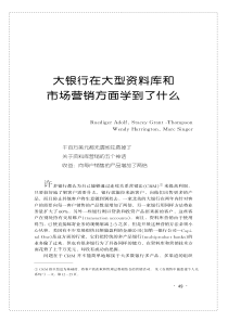 大银行在大型资料库和市场营销中学到了什么(1)