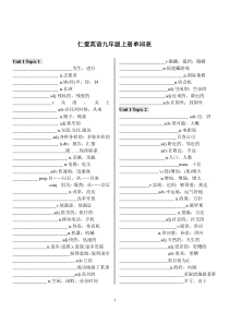 新版仁爱英语九年级上册单词默写表(含音标)16开