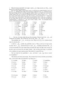 新版八年级上册英语完形填空专项练习(含答案)