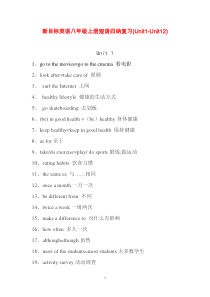 新目标英语八年级上册短语