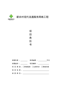 新网工程项目责任书(省属企业范本)