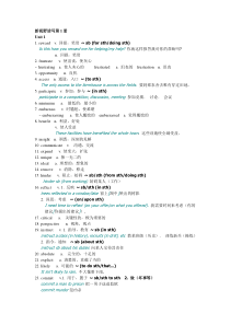 新视野读写课文单词(第1册)