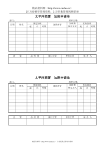 太平洋商厦加班申请单