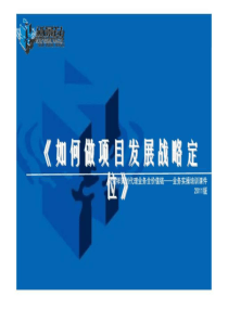 新景祥策划代理业务全价值链----业务实操培训课件--如何做项目发展战略定位-