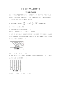 河南郑州市2018-2019年八年级数学上学期期末试卷