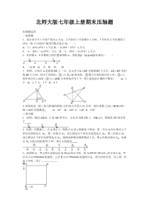 北师大版七年级数学上册期末复习压轴题专题(带解析)