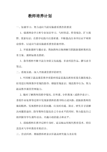 教师培养计划