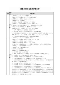 测量仪器设备技术参数