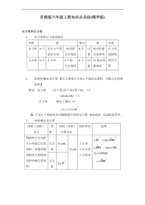 苏教版六年级数学上册知识点总结(精华版)