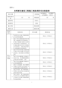 建设工程施工现场消防安全检查表