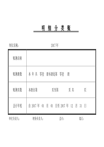 明细账封面