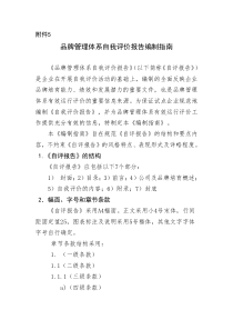 品牌管理体系自我评价报告编制指南