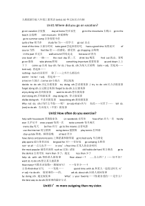 人教版新目标八年级上册英语Units1-10单元知识点归纳