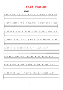 看听学第一册单词检测表