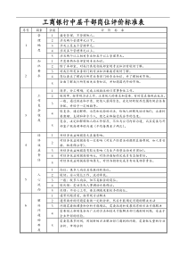 工商银行中层干部岗位评价标准表