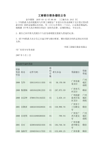 工商银行债务催收公告