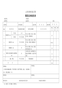 隧道及交通安全设施检验样表