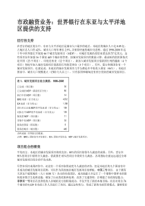 市政融资业务：世界银行在东亚与太平洋地区提供的支持