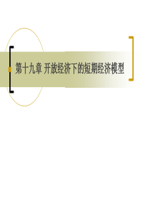 广东金融学院宏观经济学课件(王平)第八讲开放经济下的