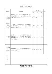 教学计划评价标准