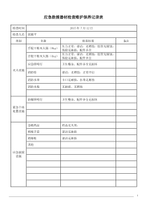 应急救援器材检查维护保养记录表