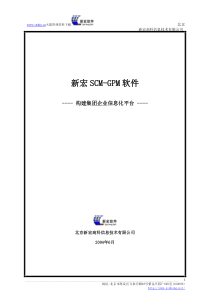 新宏SCMGPM软件构建集团企业信息化平台