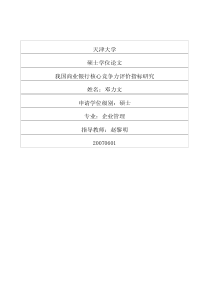 我国商业银行核心竞争力评价指标研究