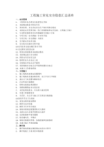 建筑安装工程现场安全隐患清单MicrosoftWord文档