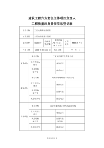 建筑工程六方责任主体项目负责人质量终身责任信息登记表(住建局及质检站)