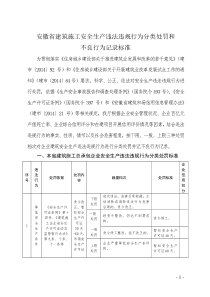 建筑施工安全生产违法违规行为分类处罚和不良行为记录标准