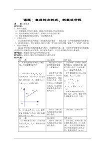 数学3.2《直线的点斜式斜截式方程》教案(新人教A版必修2)