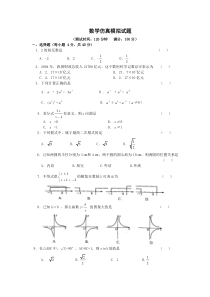 数学仿真模拟试题