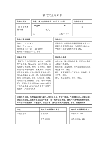 氧气(危险化学品安全周知卡)