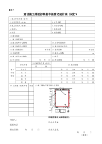 建设施工排放污染物申报登记统计表模版