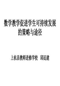 数学教学促进学生可持续发展的策略与途径