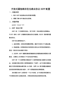 开放式最短路径优先路由协议OSPF配置