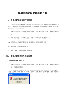 数据库损坏和置疑修复方案