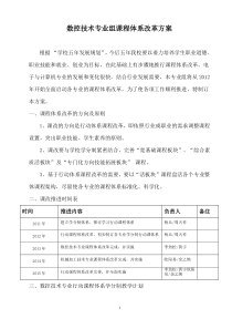 数控技术专业组课程体系改革方案