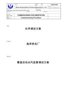 整套启动水汽监督调试方案